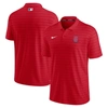 Nike Red Los Angeles Angels Authentic Collection Striped Performance Pique Polo In Red