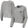 47 '47 HEATHERED GRAY PENN STATE NITTANY LIONS ULTRA MAX PARKWAY LONG SLEEVE CROPPED T-SHIRT