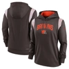 Nike Brown Cleveland Browns Sideline Stack Performance Pullover Hoodie In Brown