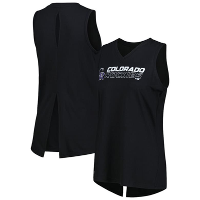 Levelwear Black Colorado Rockies Paisley Chase V-neck Tank Top