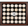 FANATICS AUTHENTIC CHICAGO CUBS LOGO BROWN FRAMED 30-BALL DISPLAY CASE