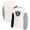 Fanatics Branded White Las Vegas Raiders Colorblock Primary Logo Pullover Sweatshirt In White