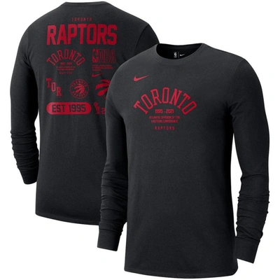 Nike Men's Black Toronto Raptors 75th Anniversary Courtside Element Long Sleeve T-shirt