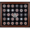 FANATICS AUTHENTIC LOS ANGELES KINGS 2014 STANLEY CUP CHAMPIONS BROWN FRAMED 30-PUCK LOGO DISPLAY CASE
