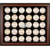 FANATICS AUTHENTIC BALTIMORE ORIOLES LOGO BROWN FRAMED 30-BALL DISPLAY CASE