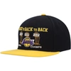 MITCHELL & NESS MITCHELL & NESS BLACK/GOLD LOS ANGELES LAKERS HARDWOOD CLASSICS BACK-TO-BACK-TO-BACK NBA CHAMPIONS S