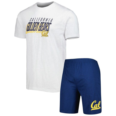 Concepts Sport Navy/white Cal Bears Downfield T-shirt & Shorts Set