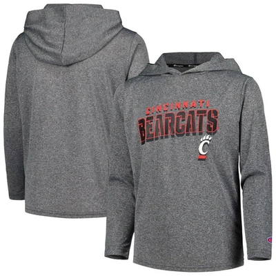 CHAMPION YOUTH CHAMPION HEATHER CHARCOAL CINCINNATI BEARCATS IMPACT HOODIE LONG SLEEVE T-SHIRT