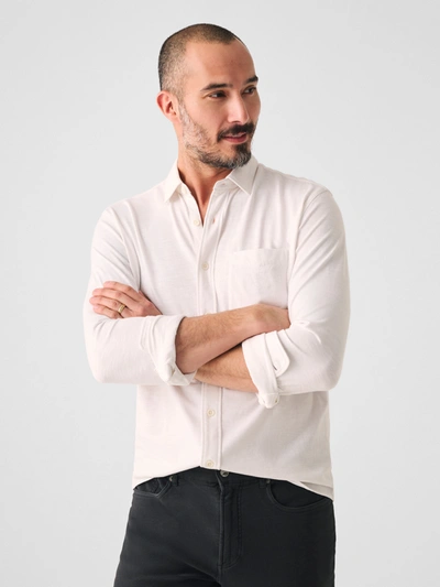 Faherty Sunwashed Knit Shirt (single Pocket) (tall) In White