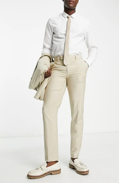 Asos Design Slim Suit Pants In Camel-neutral