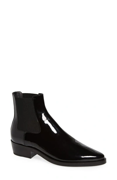 Fear Of God Eternal Cowboy Pointed Toe Patent Chelsea Boot In Black