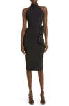 Chiara Boni La Petite Robe Gudrum Ruffled Sheath Dress - 100% Exclusive In Black Body With Black Sash