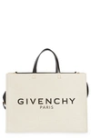 Givenchy Medium G-tote Cotton Canvas Tote In Beige/ Black