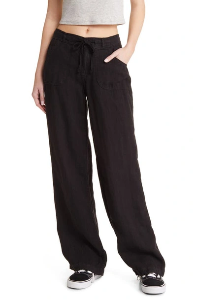 Bdg Urban Outfitters Drawstring Waist Linen Pants In Black