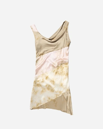 Aries Silk Spiral Dress In Beige