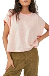 Free People You Rock T-shirt In Pale Pink In Sweetheart Sunrise