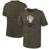 NIKE YOUTH NIKE OLIVE LOS ANGELES RAMS 2022 SALUTE TO SERVICE VELOCITY T-SHIRT