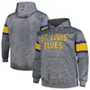 Profile Men's Heather Charcoal St. Louis Blues Big And Tall Stripe Pullover Hoodie In Heather Charcoal