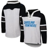47 '47 CAROLINA PANTHERS HEATHER grey GRIDIRON LACE-UP PULLOVER HOODIE