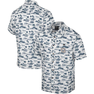 Colosseum White Georgetown Hoyas Spontaneous Is Romantic Camp Button-up Shirt