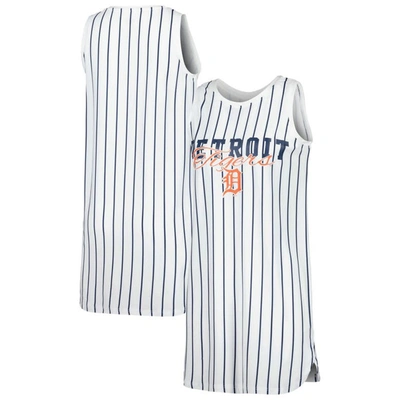 CONCEPTS SPORT CONCEPTS SPORT WHITE DETROIT TIGERS REEL PINSTRIPE KNIT SLEEVELESS NIGHTSHIRT