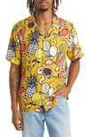 NATIVE YOUTH FRUIT PRINT SHORT SLEEVE BUTTON-UP SHIRT