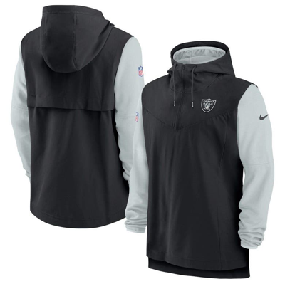 Nike Men's Player Logo (nfl Las Vegas Raiders) 1/2-zip Hoodie In Black