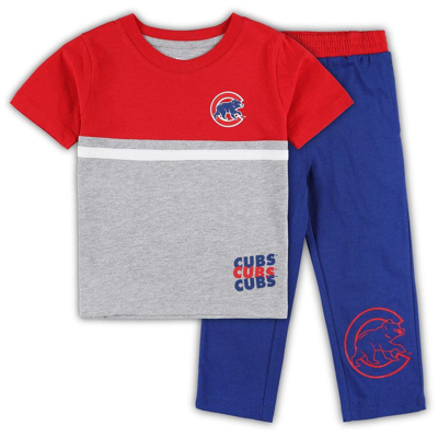 Outerstuff Kids' Toddler Royal/red Chicago Cubs Batters Box T-shirt & Pants Set