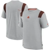 NIKE NIKE GRAY CLEVELAND BROWNS SIDELINE PLAYER UV PERFORMANCE T-SHIRT