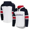 47 '47 HOUSTON TEXANS HEATHER GRAY GRIDIRON LACE-UP PULLOVER HOODIE