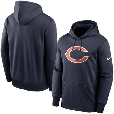 Nike Navy Chicago Bears Fan Gear Primary Logo Therma Performance Pullover Hoodie