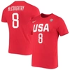 NIKE NIKE ANGEL MCCOUGHTRY USA BASKETBALL RED NAME & NUMBER PERFORMANCE T-SHIRT