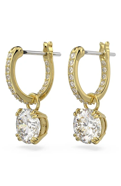 Swarovski Silver-tone Constella Crystal Drop Earrings In White