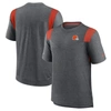 Nike Heather Charcoal Cleveland Browns Sideline Tonal Logo Performance Player T-shirt In Heather Charcoal
