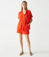 Michael Stars Bailey Gauze Button Down Shirt In Pomodoro