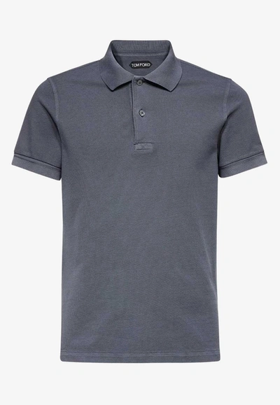 Tom Ford Classic Polo T-shirt In Blue