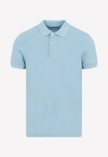 Tom Ford Light-blue Polo T-shirt In Cotton Blend Man