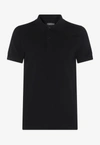 Tom Ford Logo Embroidery Cotton Polo Shirt In Black