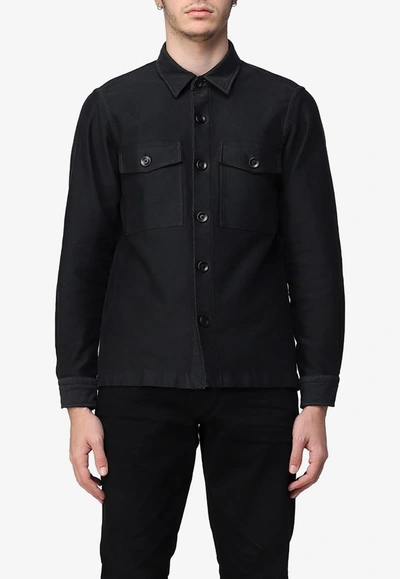 Tom Ford Buttoned Cotton Shirt In Black