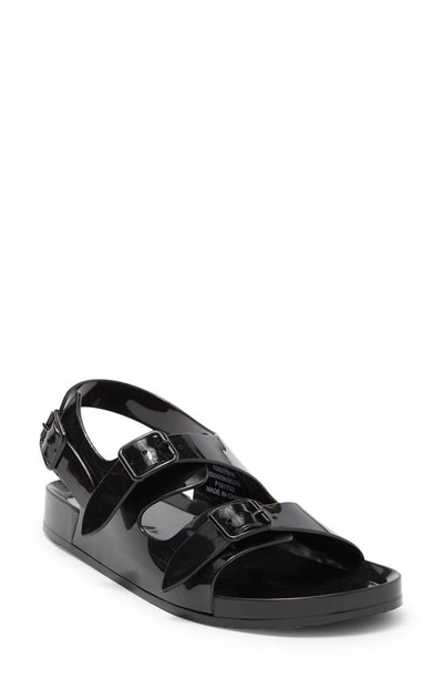 Asos Design Fate Jelly Flat Sandals With Buckles In Black