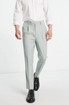 Asos Design Smart Tapered Trousers In Light Green