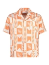 Rhude Grasse Button Up In Yellow & Orange