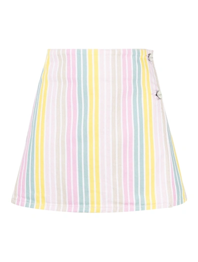 Ganni Striped Organic-cotton Mini Skirt In Multicolour