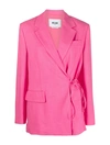 Msgm Lace-up Jacket In Pink & Purple