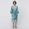 Simkhai Odelia Marble-print Button-front Shirtdress In Laguna Marble