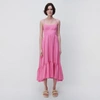 Simkhai Kitzia Womens Linen Blend Sleeveless Maxi Dress In Dragon Fruit