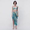 Jonathan Simkhai Eloise Marble Print Coverup Sarong In Laguna Marble