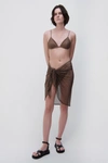 Simkhai Doris Crystal Mesh Sarong Coverup In Caraway