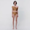 Simkhai Millie Satin Bikini Bottom In Golden Hour