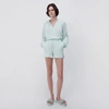 Jonathan Simkhai Chantelle Gauze Coverup Short In Seafoam